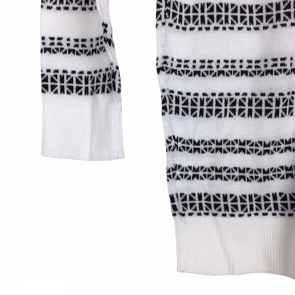 MERONA Cardigan Sweater Fair Isle Snowflake 3/4 Sleeves Crop Button Y2K Style XS - Picture 5 of 9